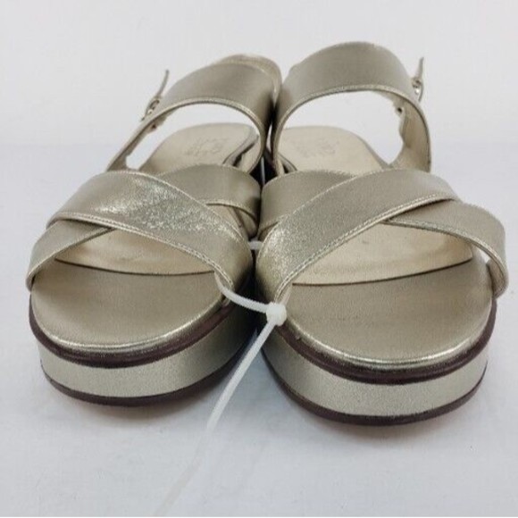 Naturalizer Caryn Silver Metallic Sling Back Leather Sandals Shoes Size 9 M - Picture 10 of 16